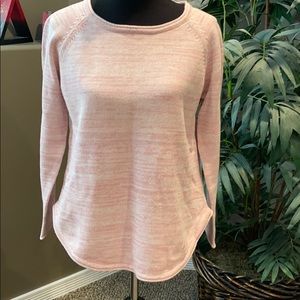 Pink heather crew neck sweater